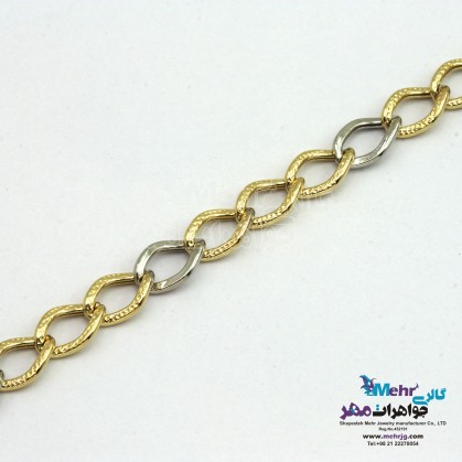 دستبند طلا - طرح حلقه های تودرتو-MB1250